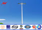 Golden Color 15m Welding High Mast Lighting Poles For Airport / School / Villas المزود