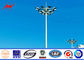 Golden Color 15m Welding High Mast Lighting Poles For Airport / School / Villas المزود