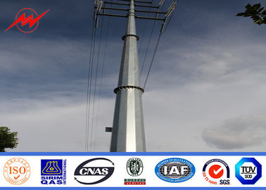 27.5m Columniform Galvanized Steel Pole For Transmission Line , Utility Power Poles المزود