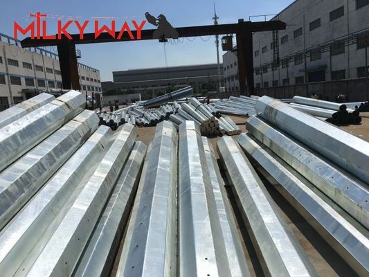 توزيع الطاقة قطب الفولاذ الكهربائي 35FT 40FT Hot Dip Galvanized Finish المزود