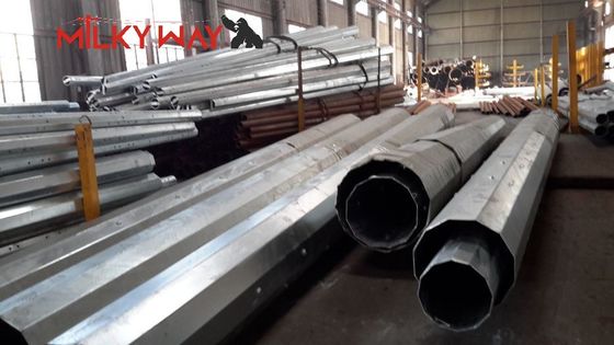 17 متر عمود نقل كهرباء من الصلب المجلفن، حمل 1200 دا نيوتن، ASTM A123 المزود
