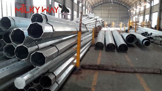 17 متر عمود نقل كهرباء من الصلب المجلفن، حمل 1200 دا نيوتن، ASTM A123 المزود