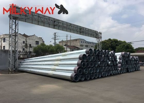 مشروع نقل خطوط التوزيع الكهربائية 12M 16KN قطب كهربائي أنبوبي من الفولاذ المزود