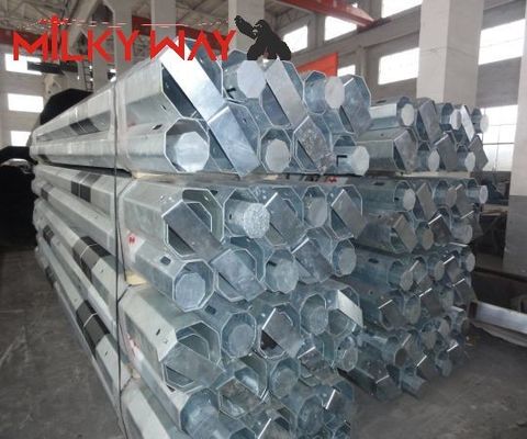 توزيع الطاقة قطب الفولاذ الكهربائي 35FT 40FT Hot Dip Galvanized Finish المزود