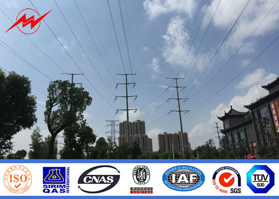 8M 3MM الطاقة الكهربائية القطب Q345 المواد مع القار لنقل 69KV