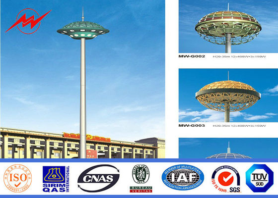 30m Q345 مخصصة المجلفن ارتفاع الصاري القطب مع أنظمة الرفع