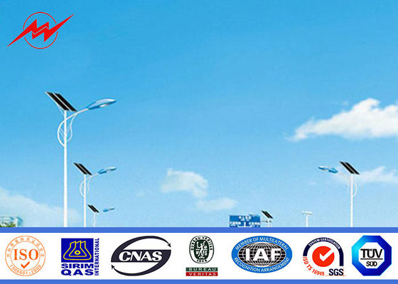 في الهواء الطلق 6M مزدوجة الذراع اللوحة المجلفن الصلب القطب Q234 المواد لإنارة الطريق