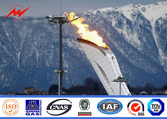 45m ملعب كرة القدم الصاري عالية القطب الإضاءة مع نظام رفع