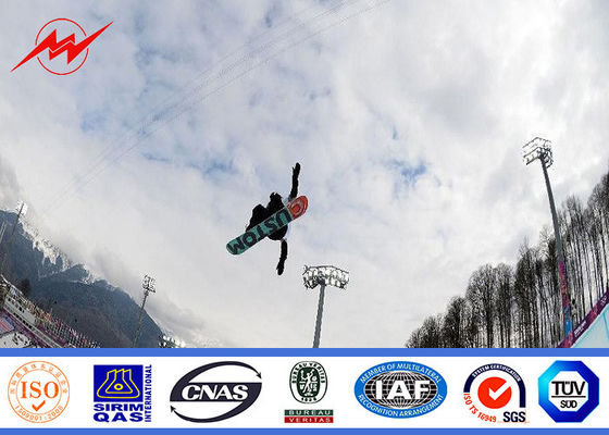 25M concial عالية الصاري الإضاءة ساحة القطب مع نظام الرفع