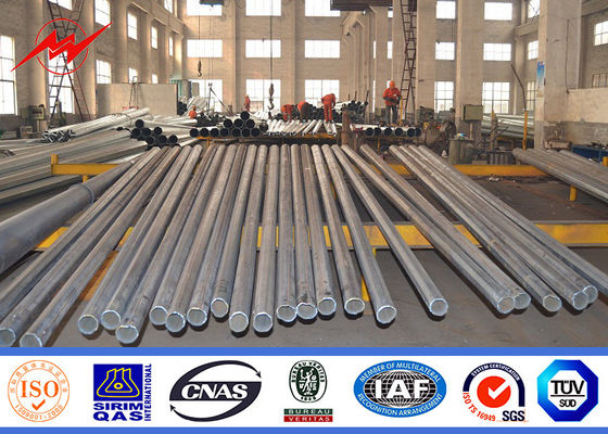 132KV Q345 المواد 4mm الطاقة الكهربائية القطب 3 أقسام مع تسلق رونغ