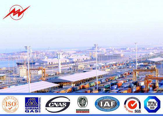 35M متعدد الأضلاع الصاري عالية القطب مركز الإضاءة الرياضية مع نظام الرفع