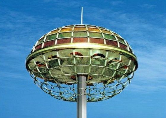 55m Hot dip galvanization ourdoor High Mast Pole for seaport lighting