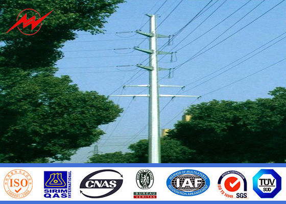 6M - 12M Metal Lighting Poles Steel Utility Pole with Aluminum conductor