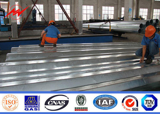 69kv hot dip galvanized electrical power pole for power transmission