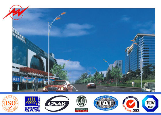 5mm 2.75mm thickness dual bracket Galvanized Steel Pole for pathway light