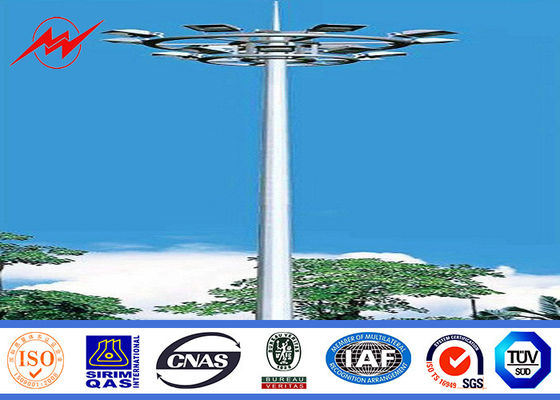 Solar power energy High Mast Pole with fittings and lift system for seaport lighting