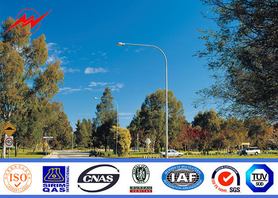 7mm 3mm wall thickness dual outreach Galvanized Steel Pole for highway light design