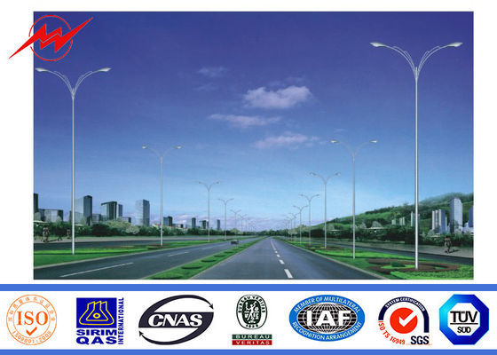 HDG 3mm 10m Dual Outreach Galvanized Steel Pole with Cross Arm