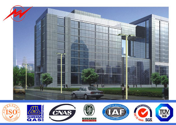 12mm 3.5mm double bracket Galvanized Steel Pole for square light usage