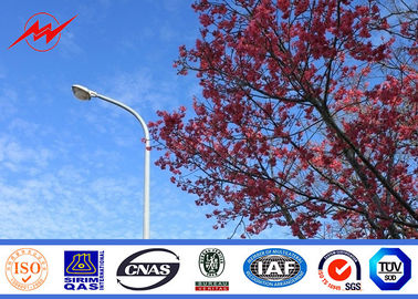 Q235 Cross Arm 12m أعمدة إنارة الشوارع ، قطب خفيف مثمن