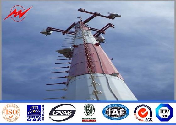 132 Kv 27Meter 1500KG حمولة برج أحادي القطب للإتصالات المتنقلة الاتصالات السلكية واللاسلكية