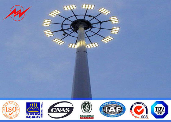 40 meters powder coating galvanized High Mast Pole with 300kg rasing system for airport area lighting