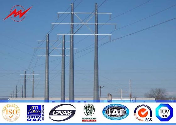 Octagonal 35FT 110kv Steel utility Pole with steel climbing rung for transmission line