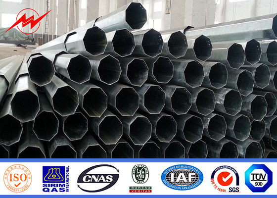 Black Welding Steel Electricity Transmission Line Poles 25m 4mm Thickness
