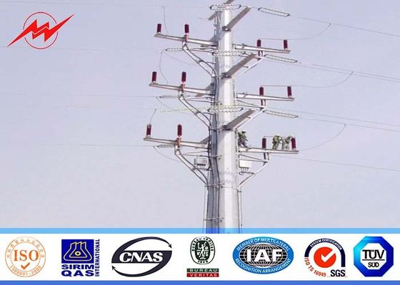 18M 12.5KN 4mm thickness Steel Utility Pole for overhead transmission line with substational character