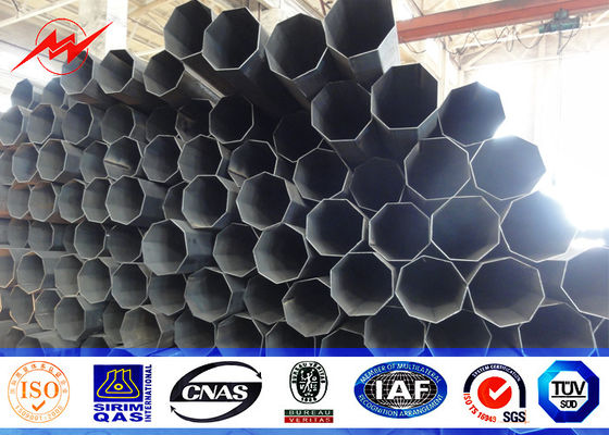 230kv 3mm Thickness Tubular Steel Pole With Prestressed Anchor Bolt Accessories
