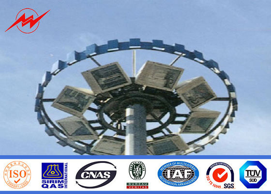 40m Multi Sided Seaport Lighting High Mast Tower With Lifting System