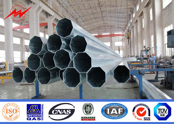 High Earthquake Resistance Q345 Galvanized Tubular Steel Pole For Electrical Line AWS D 1.1