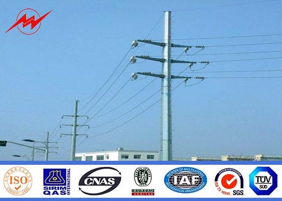 Anticorrosive Electrical Pole Standard Steel Utility Pole 500DAN 11.9m With Cable