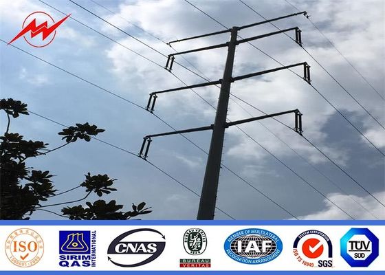 Electricity Utilities Q345 Shockproof Galvanized Steel Utility Poles 3mm Thickness