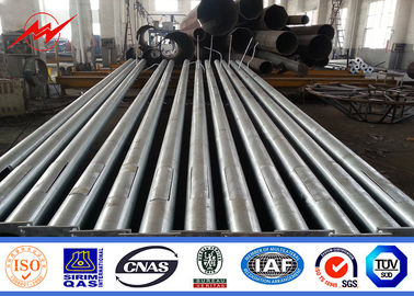 69KV 11m عمود إنارة شارع أنبوبي على جانب الطريق مع لافتة إعلانية