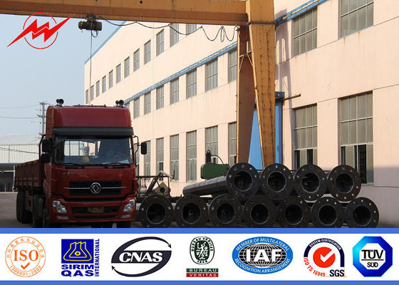 50 FT 500W LED High Mast Lighting Pole Round Shape With External Caged Ladder