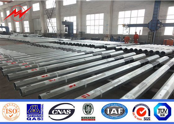 Class Two 40FT Height Steel Electrical Power Pole 5mm Thickness For 69KV Transmission Distribution Application