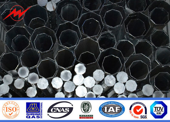 Angle Arms 8 Sides Steel Utility Pole 21 M Steel Power Poles Galvanized