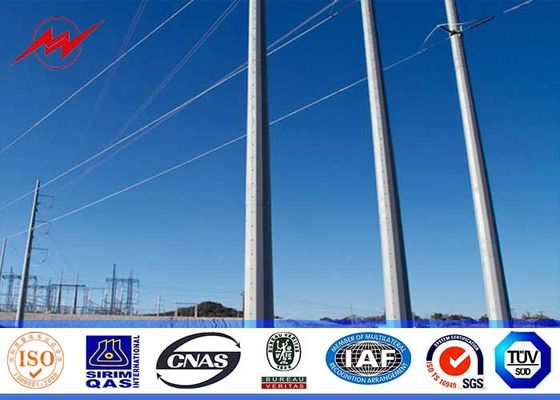 Class Two 40FT Height Steel Electrical Power Pole 5mm Thickness For 69KV Transmission Distribution Application