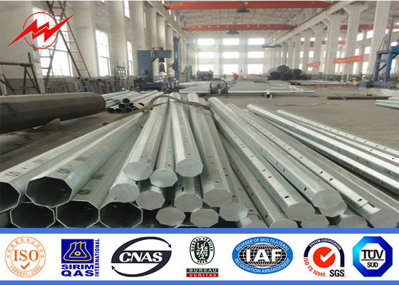 15m 1250 Dan Galvanized Steel Pole For Electrical Powerful Line