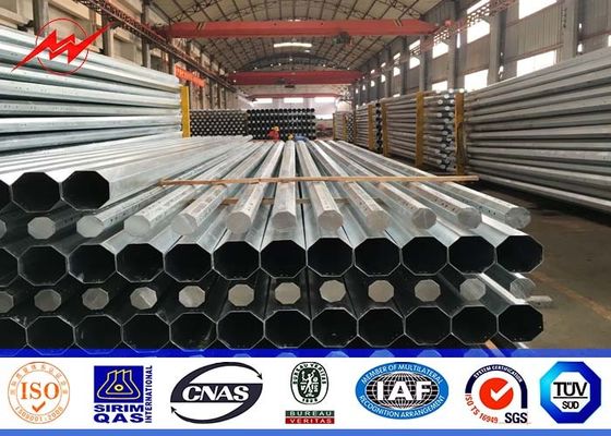 Double Circuit 115kv Galvanized Steel Tubular Pole 300mm Length Bitumen