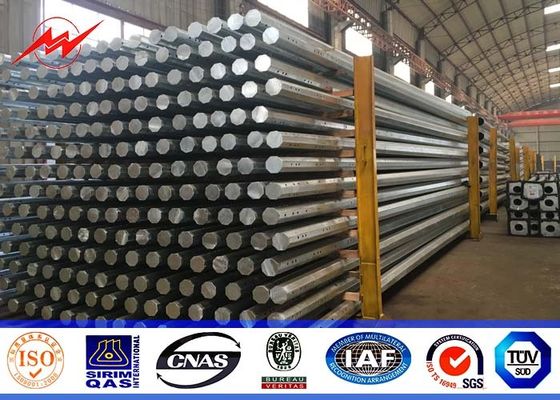 Double Circuit 115kv Galvanized Steel Tubular Pole 300mm Length Bitumen