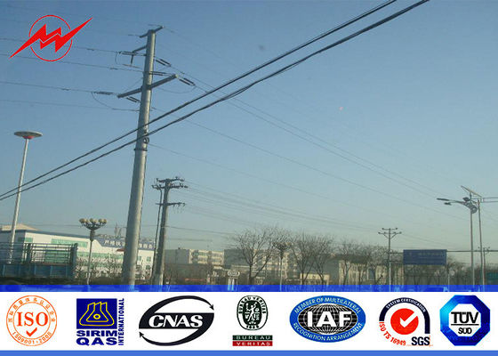 Round HDG 10m 5KN Steel Electrical Utility Poles For Overhead Transmission Line