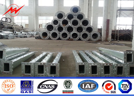 10M 1200DAN Galvanized Steel Transmission Power Pole Conical 5mm Thickness