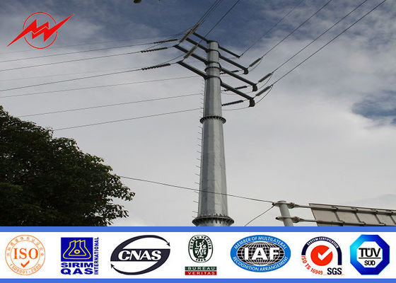 35 FT Galvanized Steel Tubular Pole 69 Kv Steel Transmission Poles Pakistan Standard