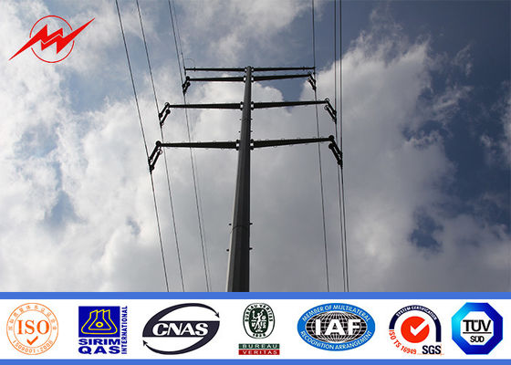 11kv Transmission / Distribution Galvanized Electrical Steel Power Pole 5m Height