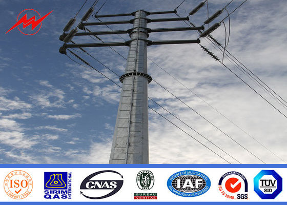 Single - Circuit Linear Electric Power Pole Conical / Round For Transmission Line