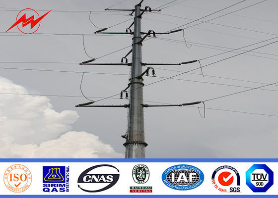 S500MC 11m Steel Utility Pole / Tubular Pole For 115kv Transmission Distribution Line