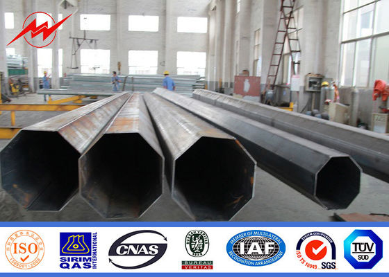 Lattice Welded Steel Tubular Pole With Conductors 15m Q345 Hot Dip Galvanized Tubular