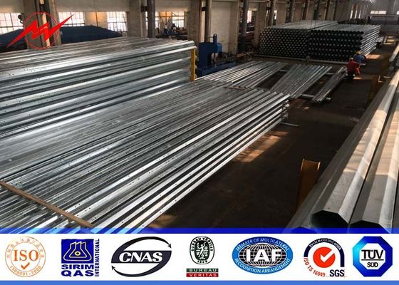 Round Section Transmission Galvanised Steel Poles 15m 24KN With ISO Approved